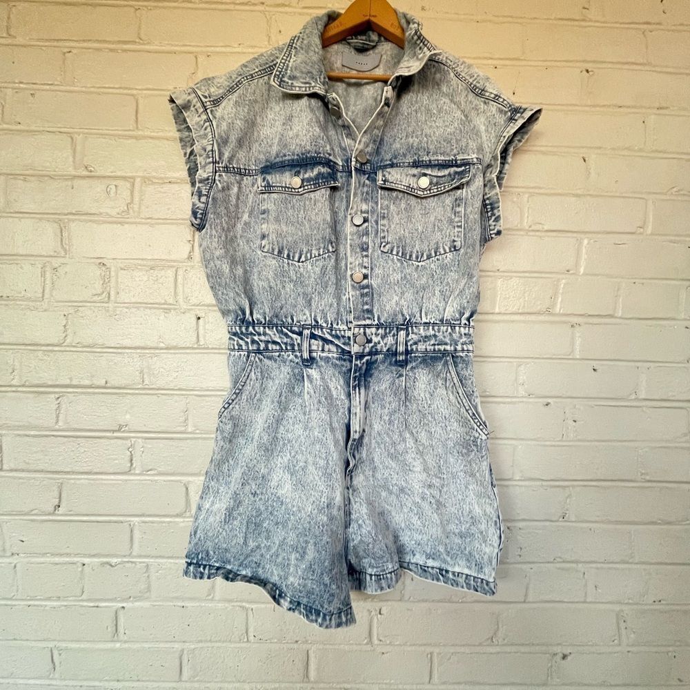 BLANK NYC Head Backstage Denim Light wash Romper
